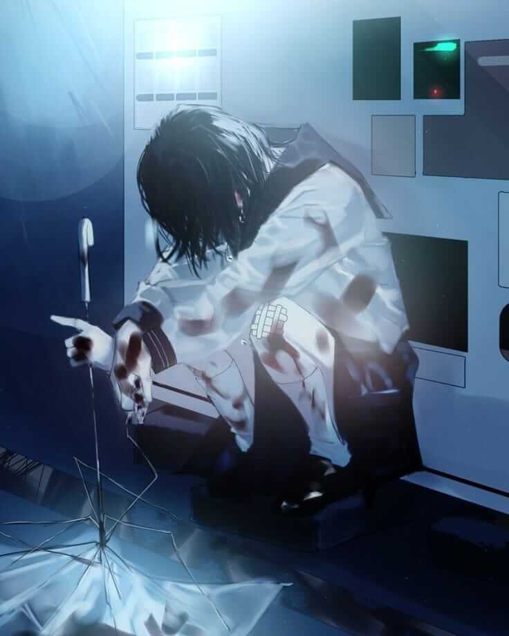 depression dark sad anime girl