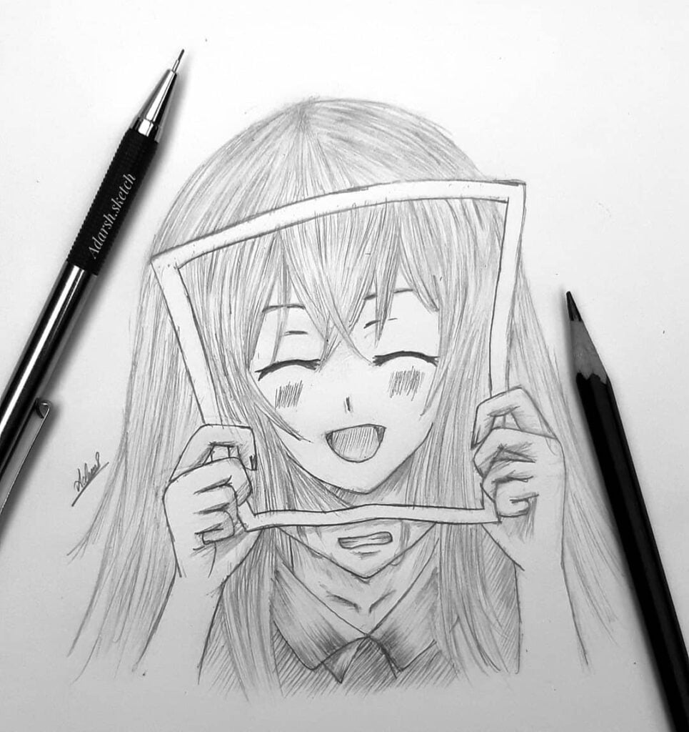 beautiful sad anime girl