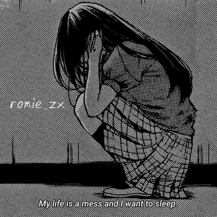 sad anime girl crying