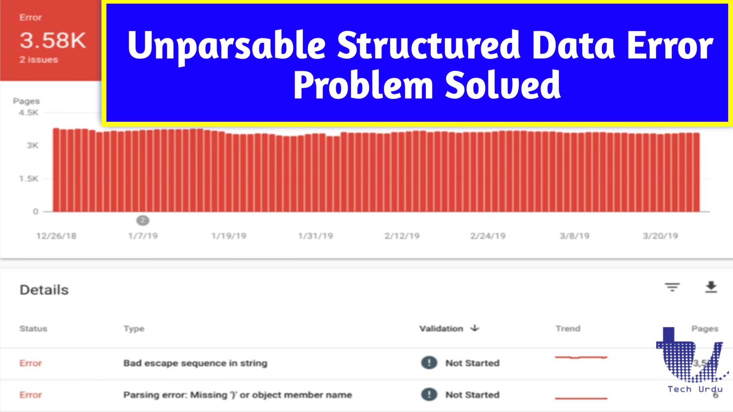 Unparsable Structured Data Issues Detected